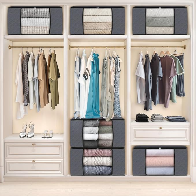 Fab totes Storage Bags, Clothes Blanket Storage Bins Foldable Closet Organizers - Image 7