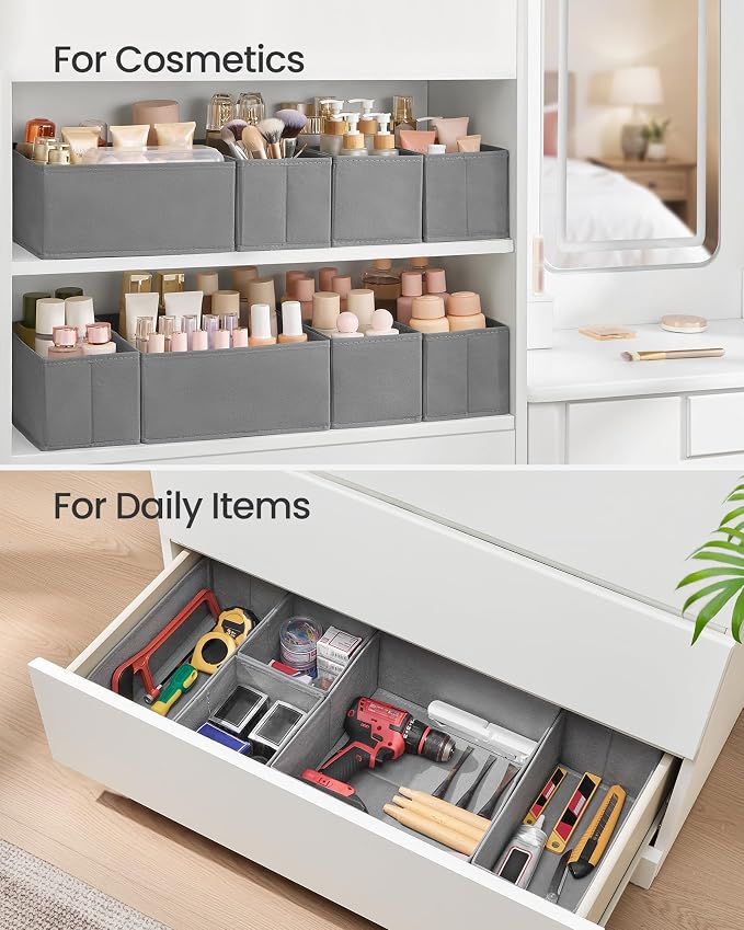 SONGMICS Drawer Organizers, Dresser Divider Organizers, Foldable Fabric Storage - Image 7