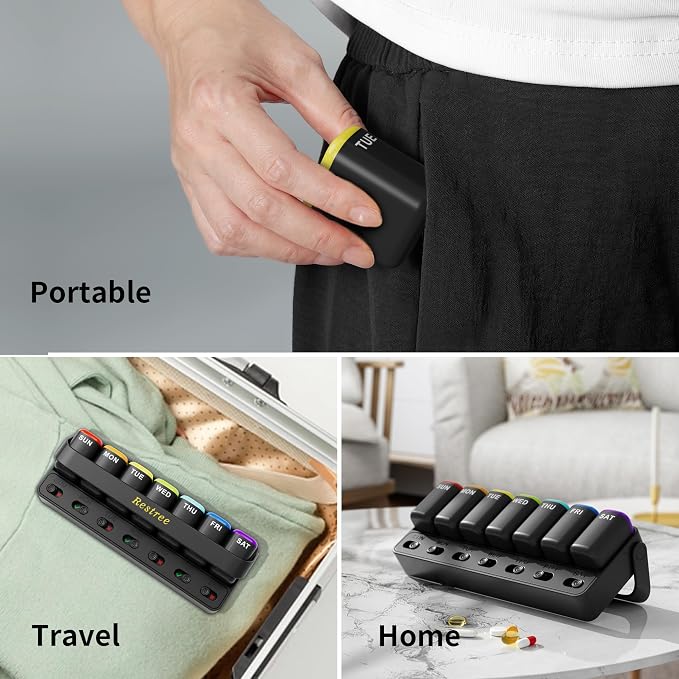 Restree Weekly Pill Organizer 7 Day one time a Day - Image 7