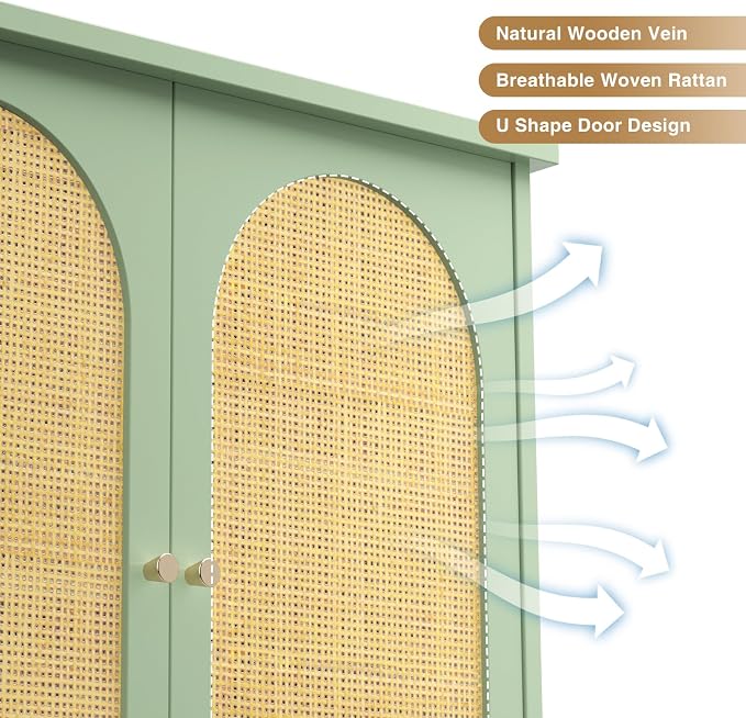 Rattan Over The Toilet Storage Cabinet, Bathroom Organizers and Storage Over - Image 4