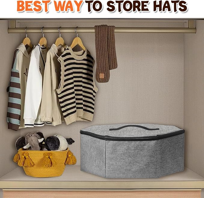 Boczif Hat Storage Box for Women and Men, Hat Storage bag for Travel Collapsible - Image 3