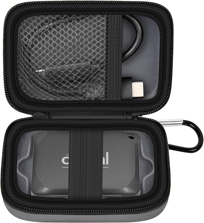 Carrying Case Compatible with Crucial X10/ X9 Pro 4TB/ 2TB/ 1TB Portable SSD by Ankhohstoragehardcase