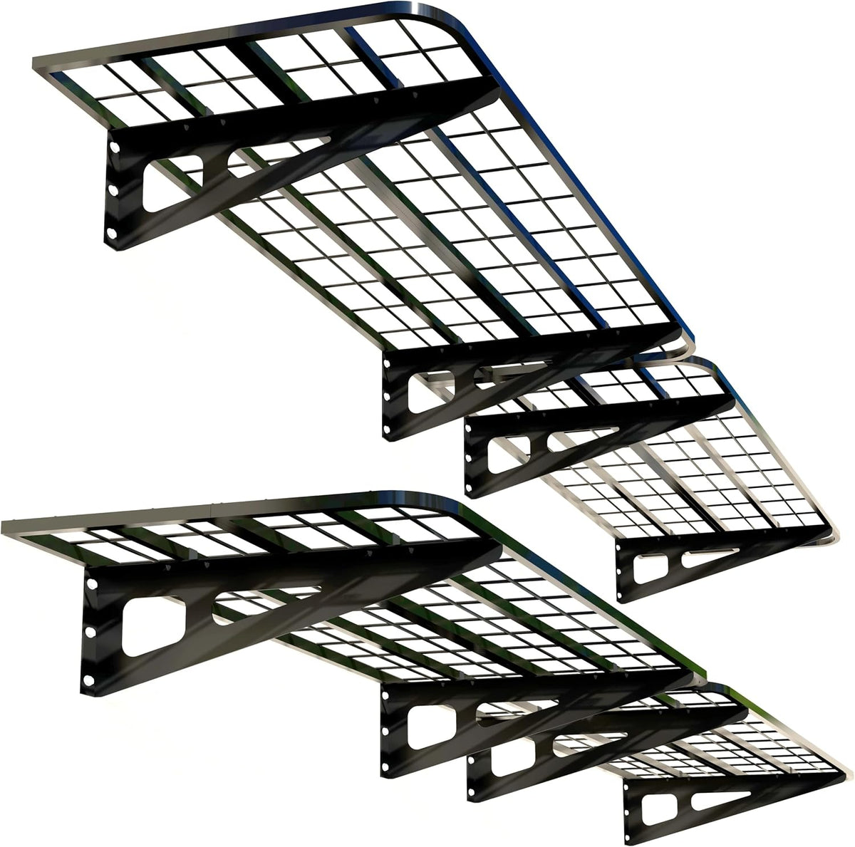 4-Pack 2x4ft Garage Wall Shelving, 4 Shelf Total 16 ft(L) Garage