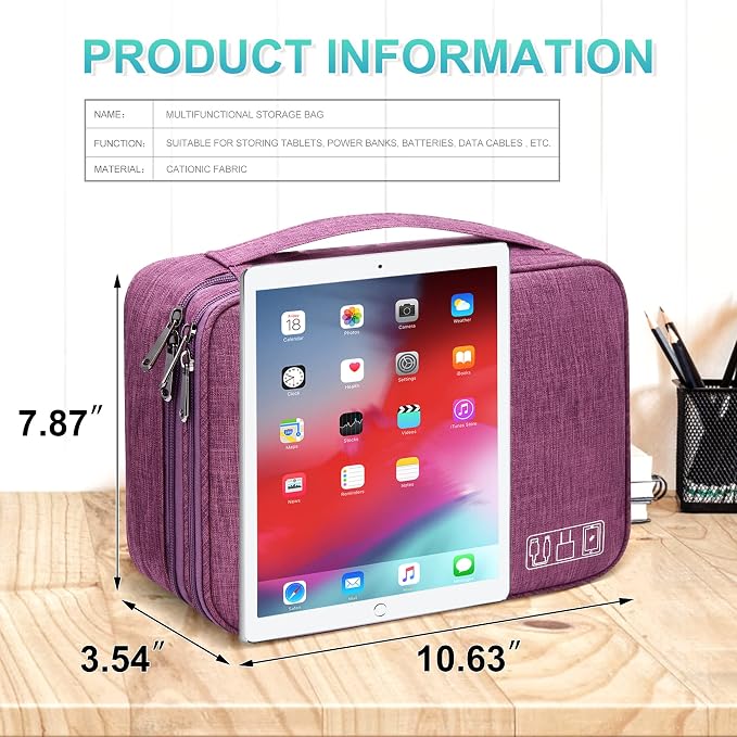 CILLA Electronics Organizer Travel, Travel Cord Organizer Case, Compact - Image 5