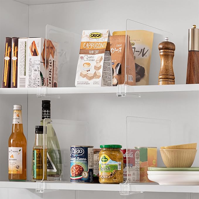 HBlife Clear 12 Inches Tall Acrylic Shelf Dividers - Image 7