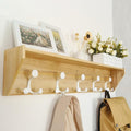 SKOLOO Wall Shelf with Hooks, 35-Inch Coat Rack Wall Mount with Shelf Organizer by SKOLOO
