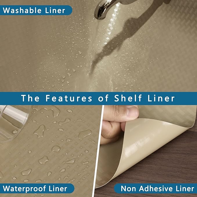 HooTown Kitchen Shelf Liner Drawer Liners, 17.5"W x 196.8"L Non-Adhesive - Image 4