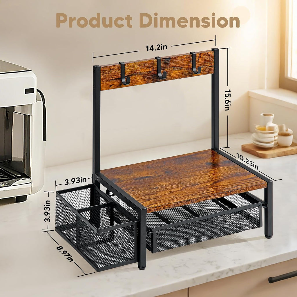 DGWJSU Tea Bag Organizer, Wood Tea Organizer and Storage Cheast, Tea