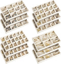 Junkin 12 Pcs Jewelry Tray Velvet Stackable Jewelry Organizer Trays Divided by Junkin