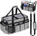 Extra large Cleaning Caddy Bag Built-in Sturdy Support Board, Cleaning Organizer by Timoxi