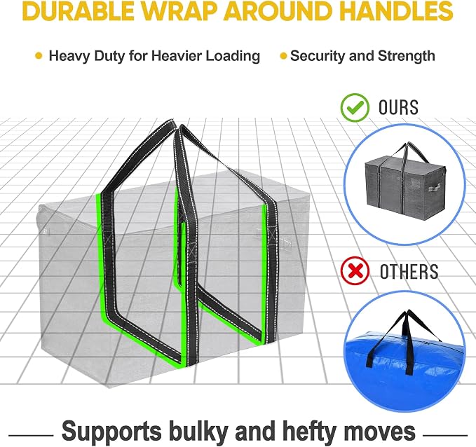 VENO 10 Pack Moving Bags and Large Christmas Storage Bins - Image 5