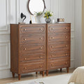 Fluted 5 Drawer Dresser for Bedroom Set of 2, Modern Mid Century Chest of by ORRD