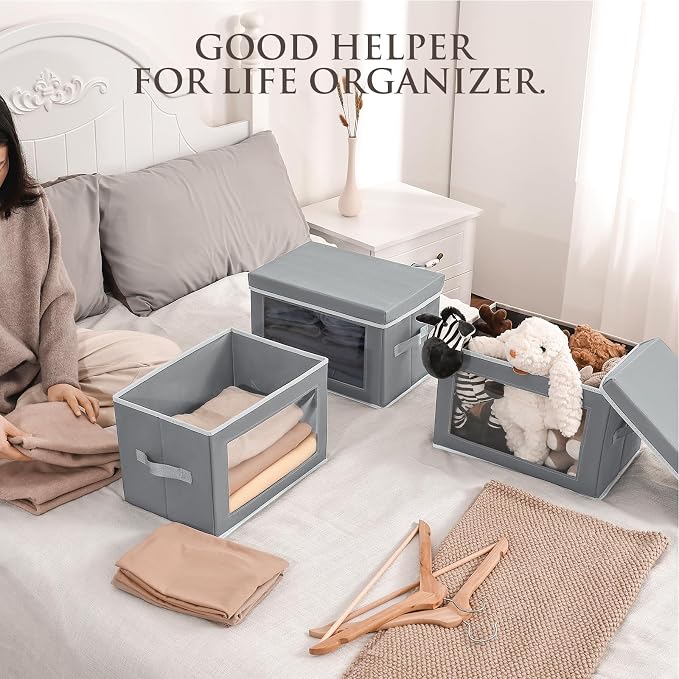 Stackable Storage Bins with Lids - Image 2