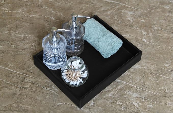 Vixdonos Valet Tray Nightstand Organizer Leather Catchall Tray - Image 4