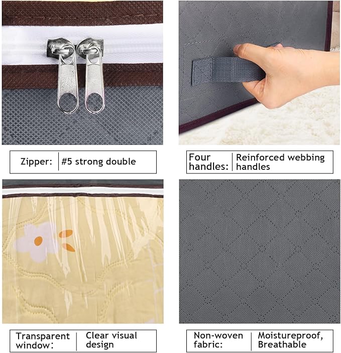 90L Under Bed Storage Containers, 6 Pack Underbed Closet Storage Organizer - Image 4