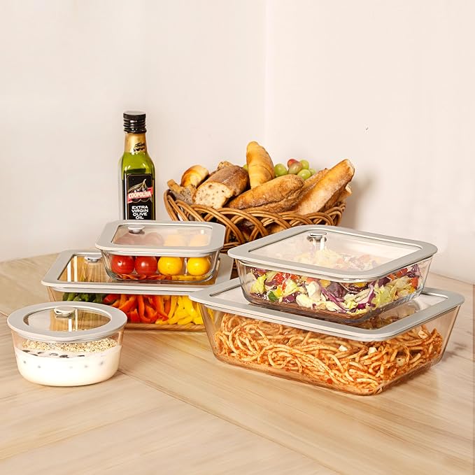 Glass Food Containers with Glass Lid, Microwave Safe Food Storage Container - Image 7