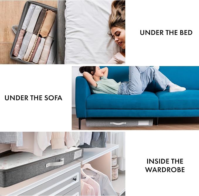 HOMELUX THEORY 2pc Low Profile Under Bed Storage Containers, Thin Under Couch - Image 5