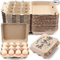 Zhanmai 100 Pack Egg Carton Bulk 12 Chicken Duck Egg Carton Vintage Printed by Zhanmai