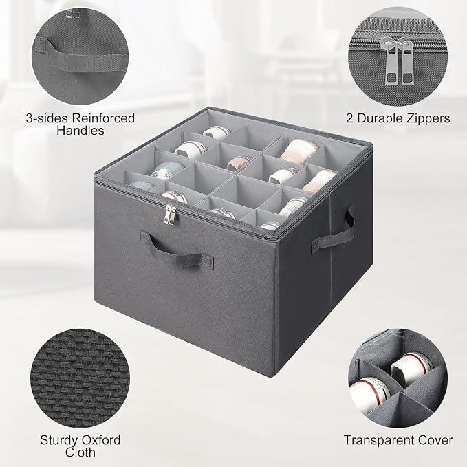 Fabric Shoe Organizer for Closet, Foldable Shoe Storage Bins - Image 5