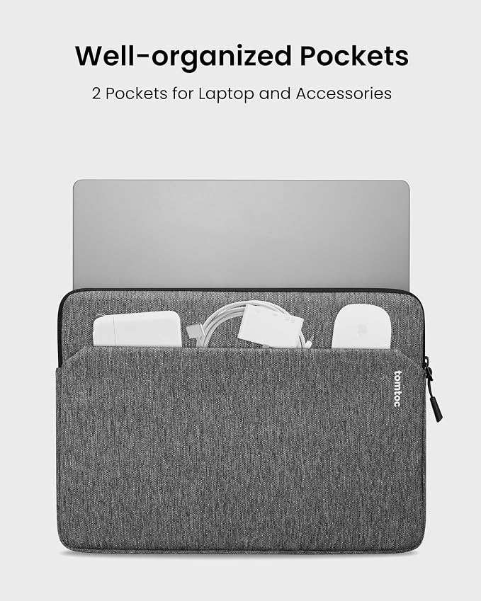tomtoc Slim Laptop Sleeve for 13.5-14.3 Lenovo, Acer Laptop Notebook, - Image 3