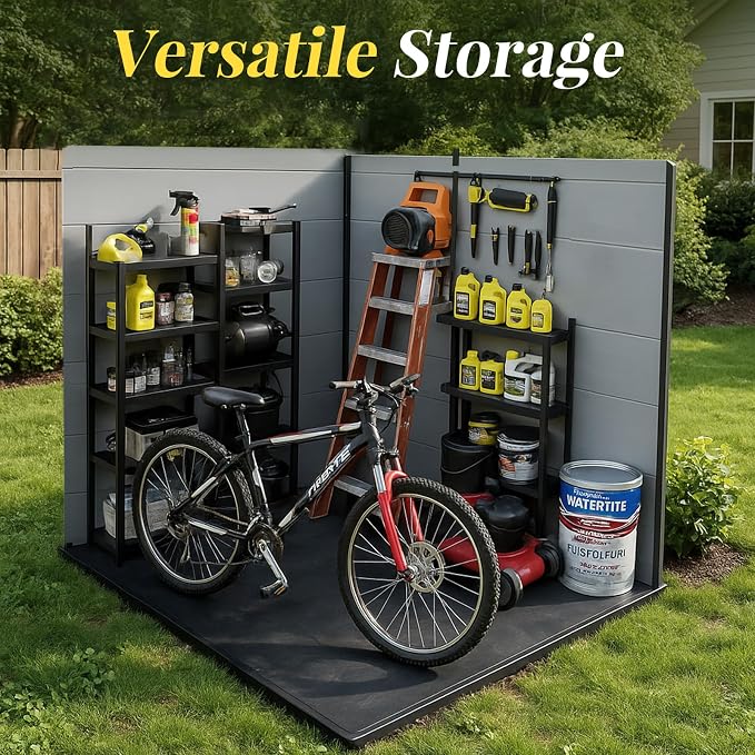 8x4ft Lean to Shed, Resin Outdoor Storage Shed - Image 8