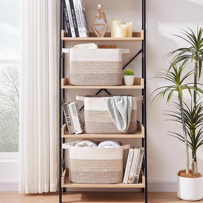 Storage Baskets for Organizing, Woven Baskets for Shelves, Rectangle Decorative - Image 3
