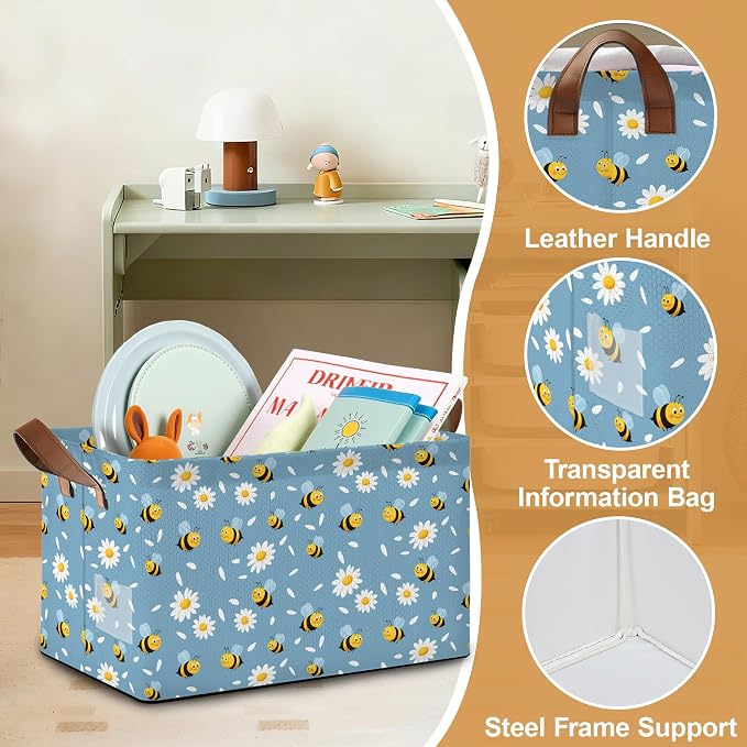 32L Large Storage Bins with Handles, Basket Organizer - Image 3