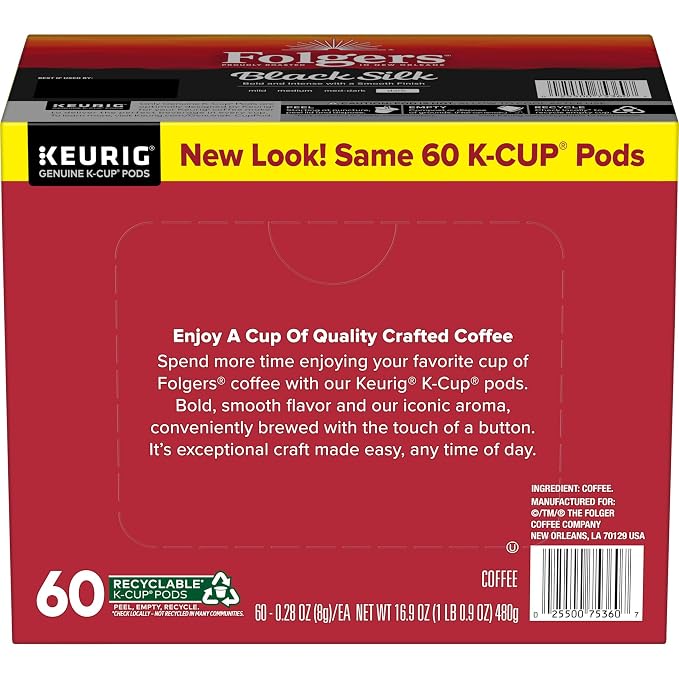 Folgers Black Silk Coffee, Dark Roast, Keurig K-Cup Pods - Image 3