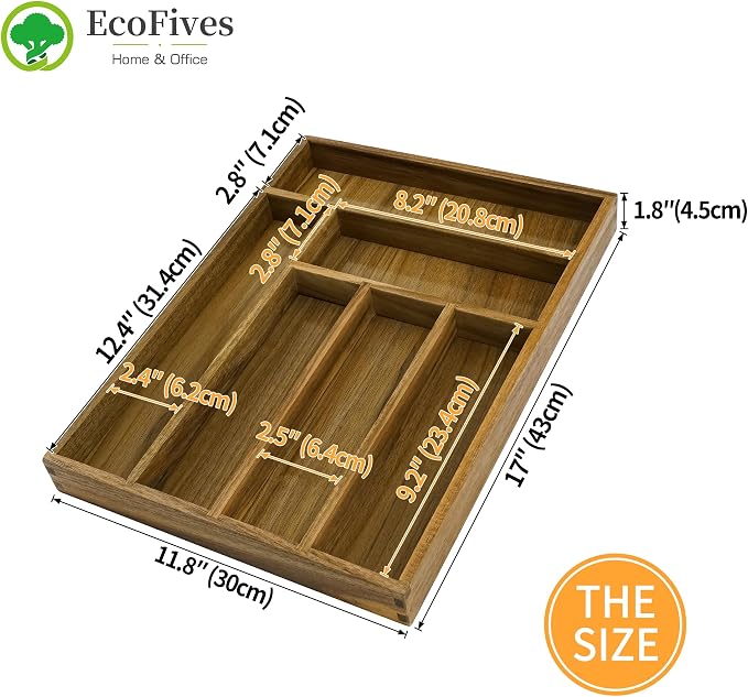 Luxury Acacia Kitchen Drawer Organizer - Image 4
