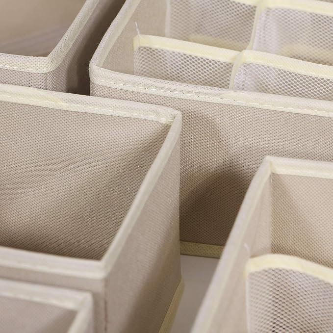 6 Pack Foldable Drawer Organizer Dividers Cloth Storage Box Closet Dresser - Image 4