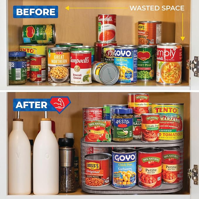 Mighty Susan Kitchen Organizer for Canned Goods: 2-Tiered Robust Turntable - Image 8