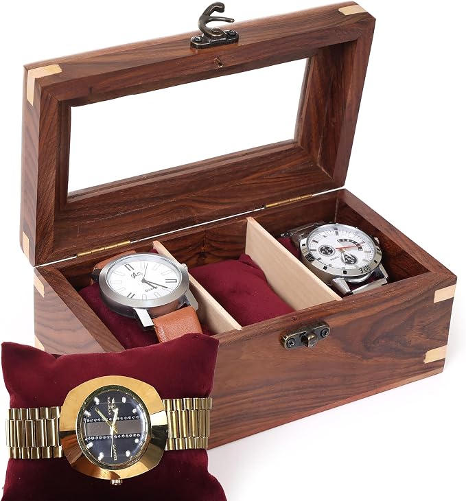 Wooden Watch Box for Men & Women, Watch Organizer & Display Case, Premium - Image 8