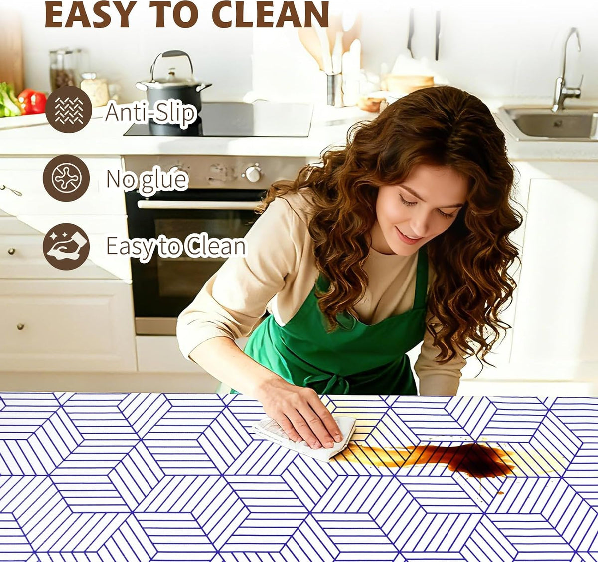 Shelf Liners for Kitchen Cabinets 12in x 20FT, Non Adhesive Cabinet