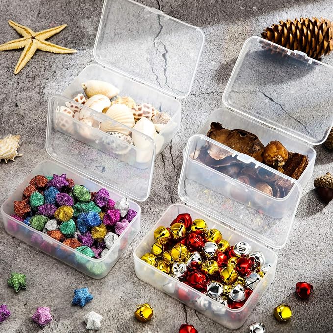 SATINIOR 24 Packs Small Clear Plastic Beads Storage Containers Box - Image 3
