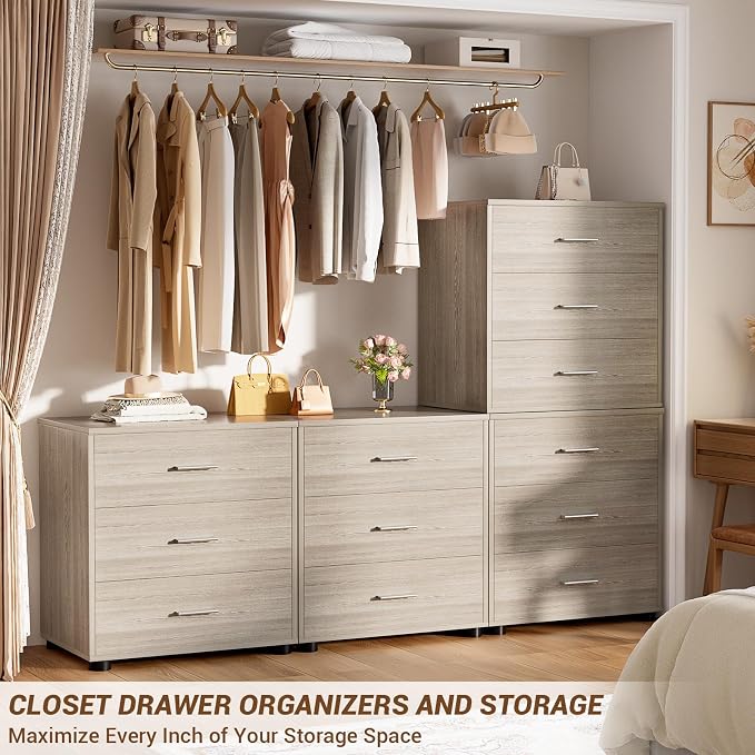 Aheaplus Closet Drawers Set of 2, Wood Closet Organizers and Storage - Image 7