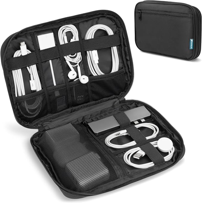 PAVILIA Soft Electronic Organizer Travel Case, Travel Cord Organizer Bag by PAVILIA