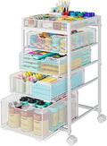 Rolling Utility Cart with 4 Drawers, Craft Organizer and Storage Carts with DIY by Hayexiha