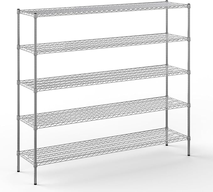 18" Deep x 72" Wide x 64" Height Wire Shelving Kit | 5-Tier | NSF Commercial by Regal+Altair