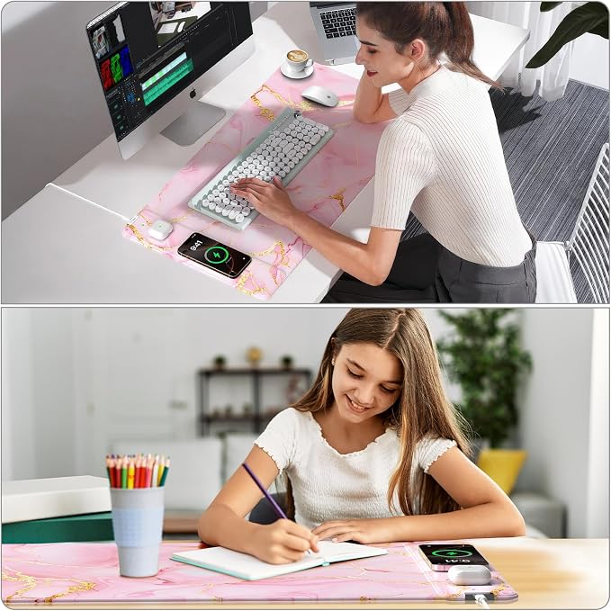 Wireless Charging Mouse Pad, 31.5"x15.8" Large Gaming Desk Mat - Image 4