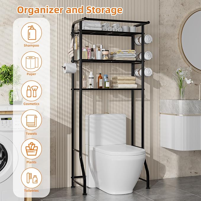 Simple Trending 3 Tier Over The Toilet Rack, Shelf Bathroom, Bathroom Stand - Image 7