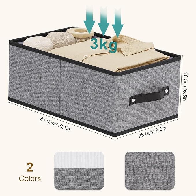 Foldable Clothing Storage Baskets, 16.1 × 9.8 × 6.5 Inch Drawer Organizers - Image 6