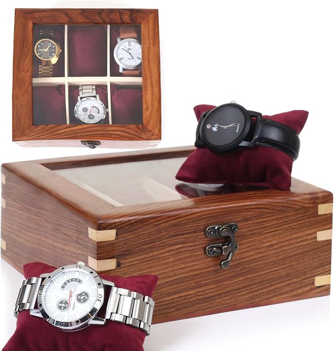 Wooden Watch Box for Men & Women, Watch Organizer & Display Case, Premium - Image 8
