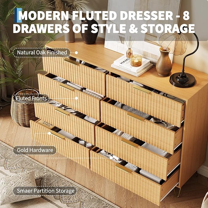 Garvee Fluted Dresser for Bedroom - Image 3