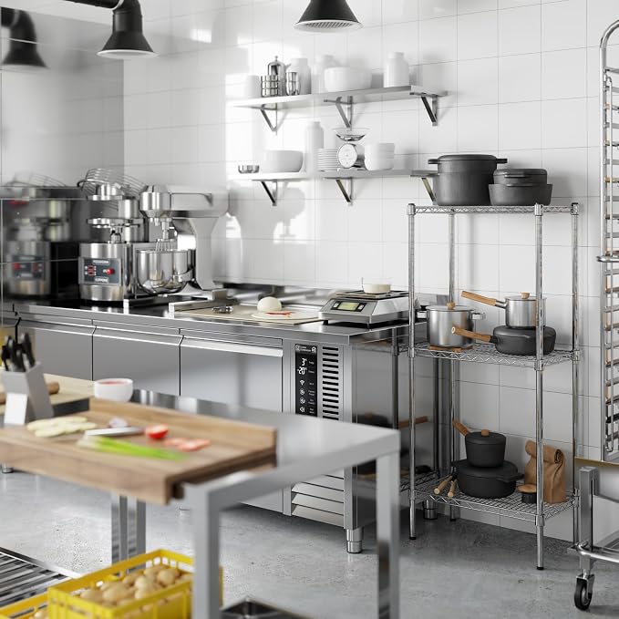 14" Deep x 24" Wide x 54" Height Wire Shelving Kit | 3-Tier | NSF Commercial - Image 7