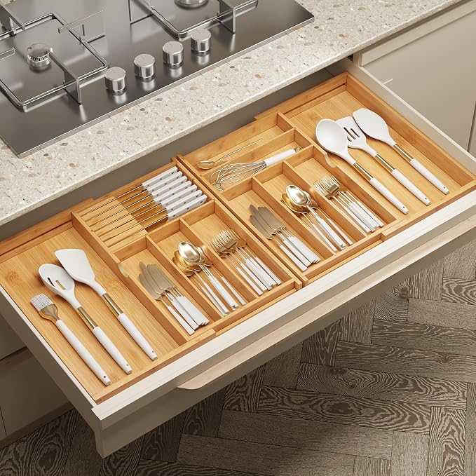 BAMEOS Expandable Silverware Drawer Organizer - Image 7