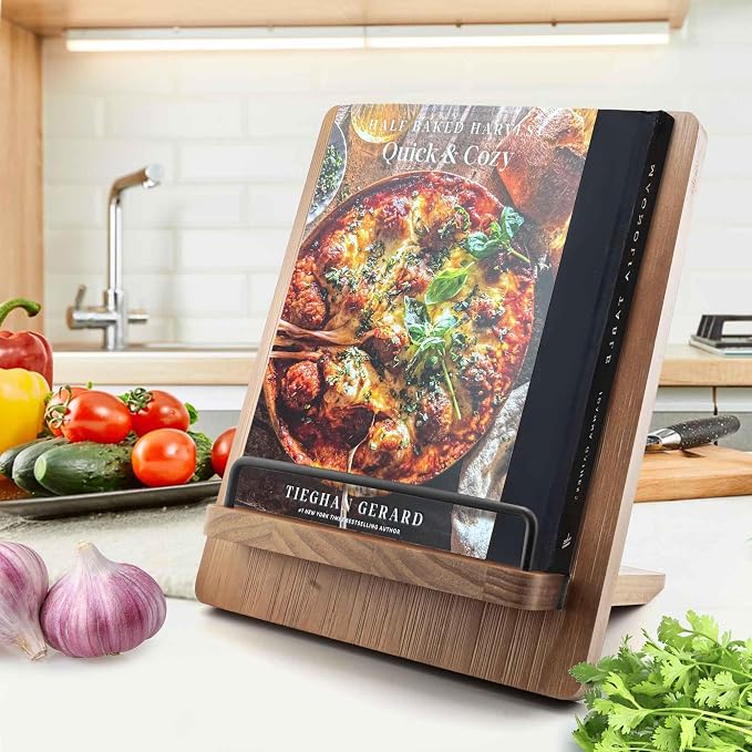 Wood Cookbook Stand Cookbook Holder: Kitchen Adjustable Cookbook Holder Recipe - Image 8
