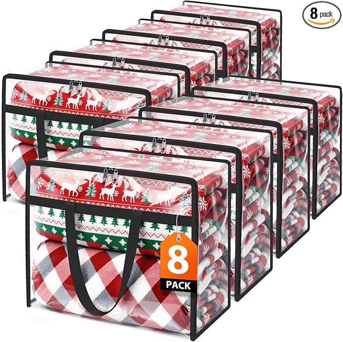 Clear Clothes Storage Bags, 8 Pack Closet Organizers and Under Bed Storage by Unknown