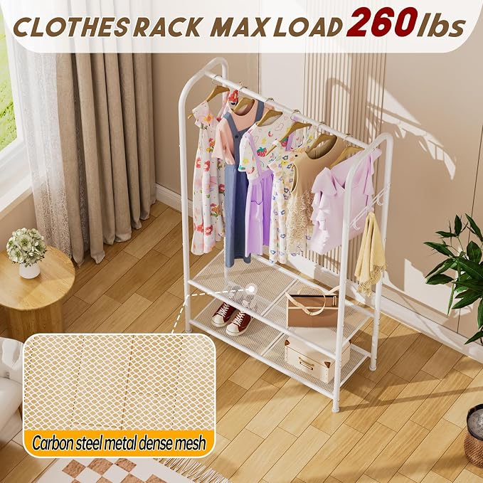 Clothes Garment Coat Rack Drying Clothing Racks Metal Freestanding - Image 3