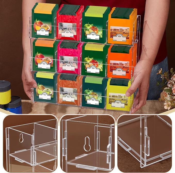 Acrylic Tea Bag Organizer 3 Tier Clear Tea Bag Holder & Storage Rack Display - Image 5