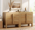 WAMPAT 6 Drawer Dresser for Bedroom, 2 in 1 63" Wide Mid Century Modern Wide by WAMPAT